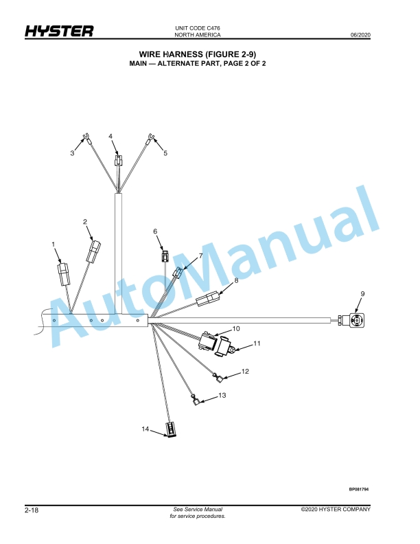 Hyster T5ZAC (C476), T7ZAC (C477) Parts Manual 2 Hyster T5ZAC (C476), T7ZAC (C477) Parts Manual - Image 2