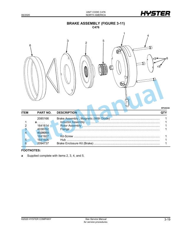 Hyster T5ZAC (C476), T7ZAC (C477) Parts Manual 4 Hyster T5ZAC (C476), T7ZAC (C477) Parts Manual - Image 4