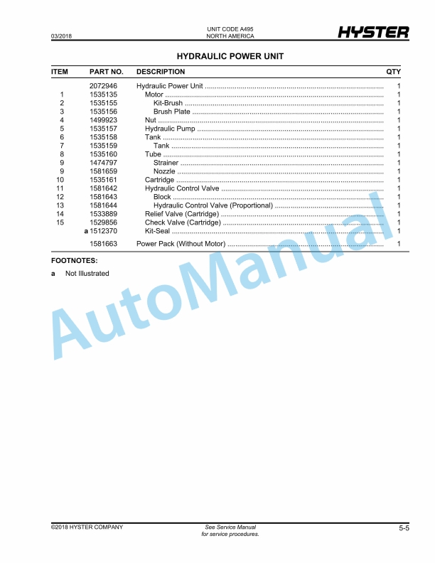 Hyster W20-25ZA (A495) Parts Manual 3 Hyster W20-25ZA (A495) Parts Manual - Image 3