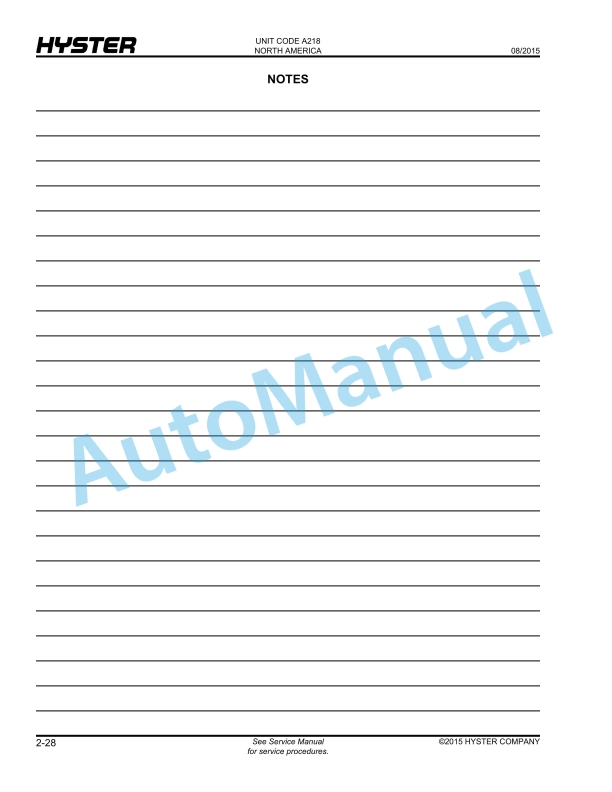 Hyster W40XT (A218) Walkie Parts Manual 2 Hyster W40XT (A218) Walkie Parts Manual - Image 2