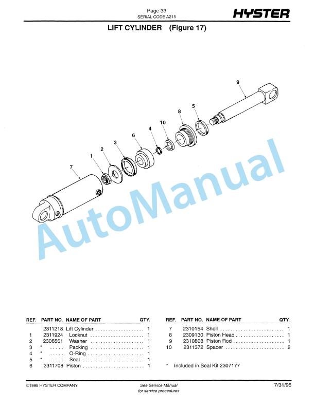 Hyster W45XT (A215) Walkie Parts Manual 5 Hyster W45XT (A215) Walkie Parts Manual-5