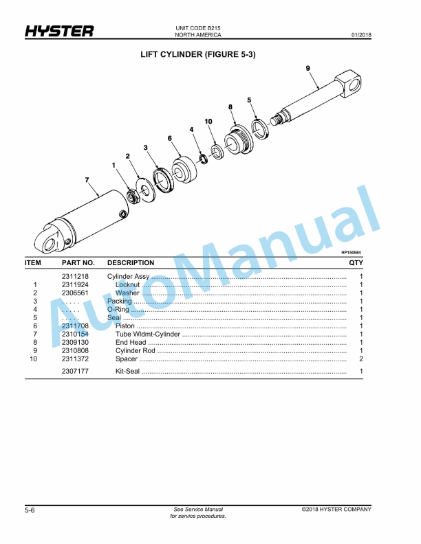 Hyster W45XT (B215) Walkie Parts Manual 4 Hyster W45XT (B215) Walkie Parts Manual - Image 4