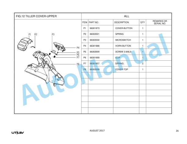 Utilev 1.5T Electric Pallet Truck Parts Manual-4