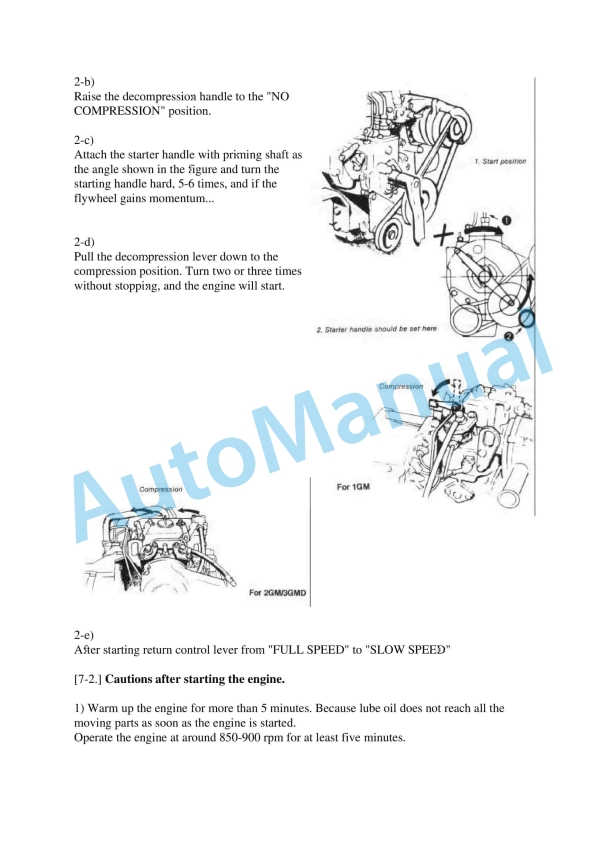 Alternative view of Yanmar 1GM, 2GM, 3GMD, 3HM Engine Operation Manual