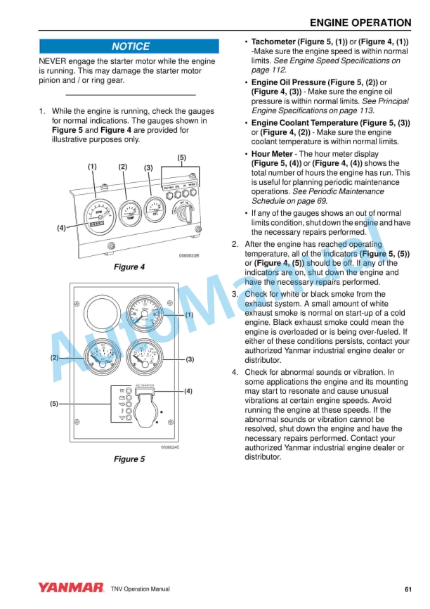 Alternative view of Yanmar 2TNV70 to 4TNV106T Industrial Engine Operation Manual 0ATNV-G00102