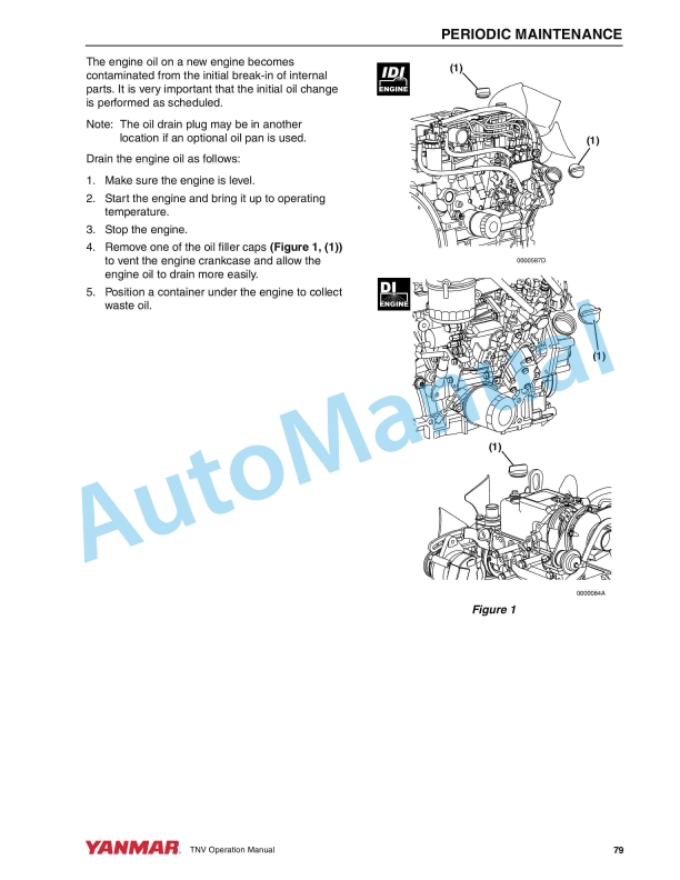 Yanmar 2TNV70 to 4TNV106T Operator Manual 0ATNV-G00100-3