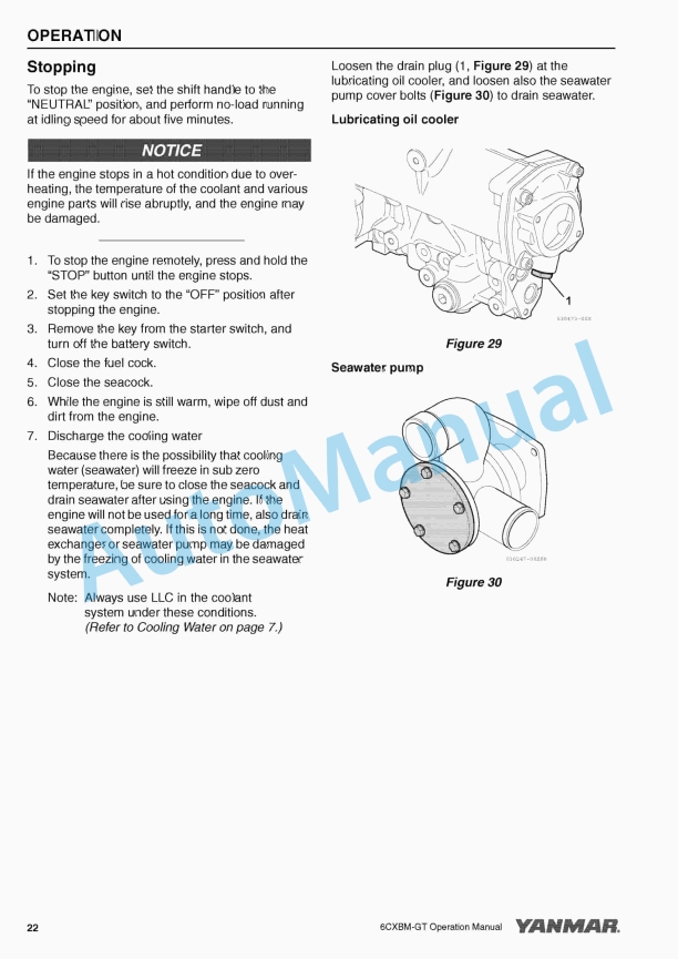 Yanmar 6CXBM-GT Marine Propulsion Engine Operation Manual 2 Yanmar 6CXBM-GT Marine Propulsion Engine Operation Manual - Image 2