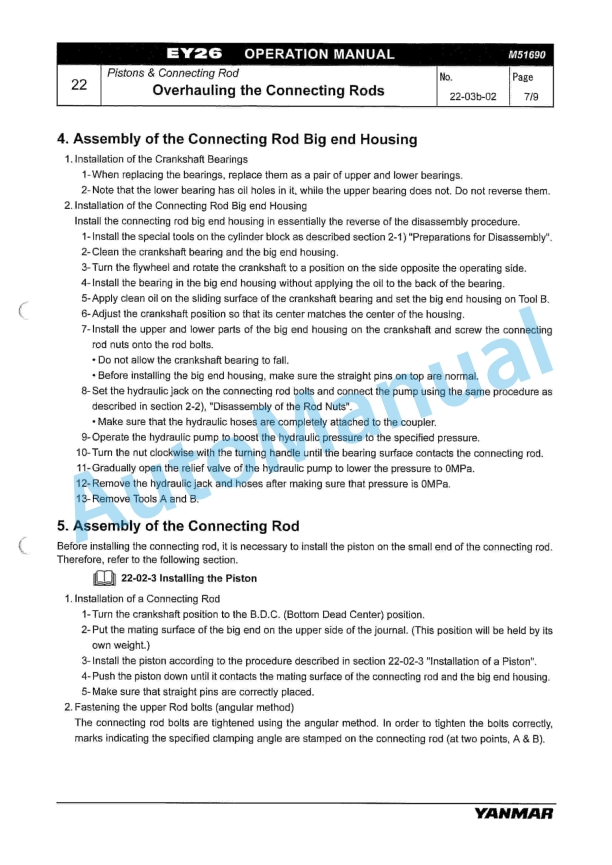 Yanmar 6EY26W Marine Propulsion Engine Operation Manual 2 Yanmar 6EY26W Marine Propulsion Engine Operation Manual - Image 2
