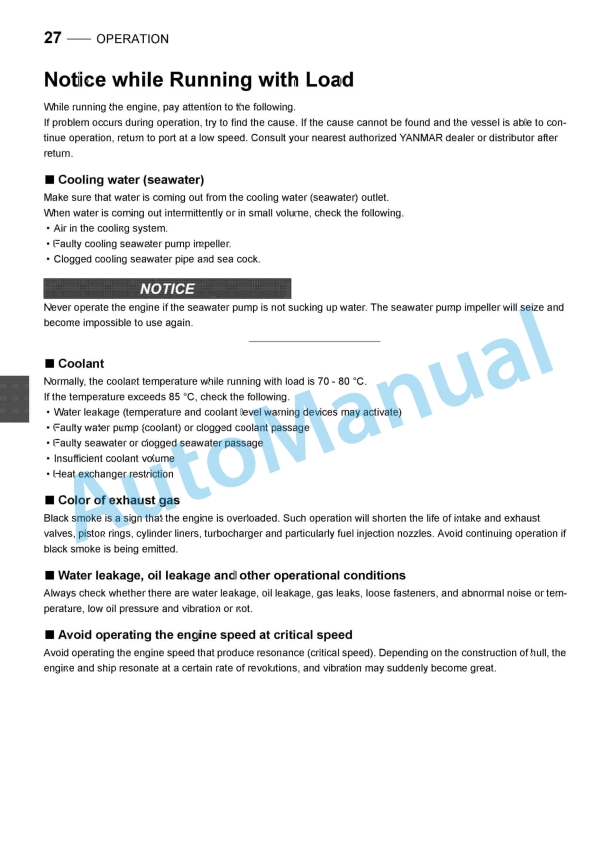 Yanmar 6LY2M-WST, 6LY2M-WDT Marine Propulsion Engine Operation Manual 2 Yanmar 6LY2M-WST, 6LY2M-WDT Marine Propulsion Engine Operation Manual - Image 2