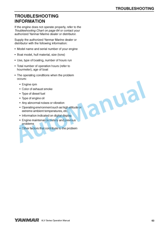 Yanmar 8LV320 to 8LV370Z Marine Propulsion Engine Operation Manual 4 Yanmar 8LV320 to 8LV370Z Marine Propulsion Engine Operation Manual - Image 4