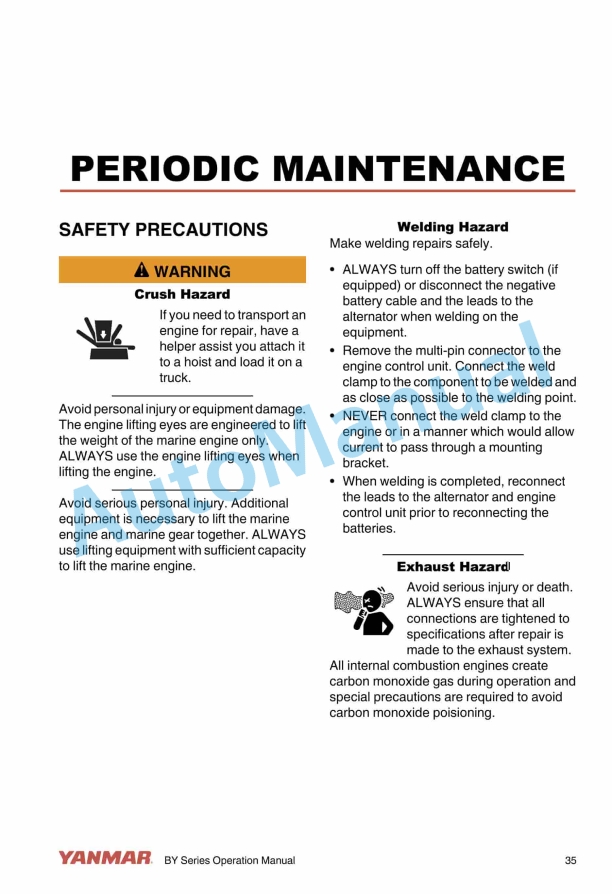 Yanmar BY Series 4BY, 6BY Operation Manual 0ABY0-G00101 2 Yanmar BY Series 4BY, 6BY Operation Manual 0ABY0-G00101 - Image 2