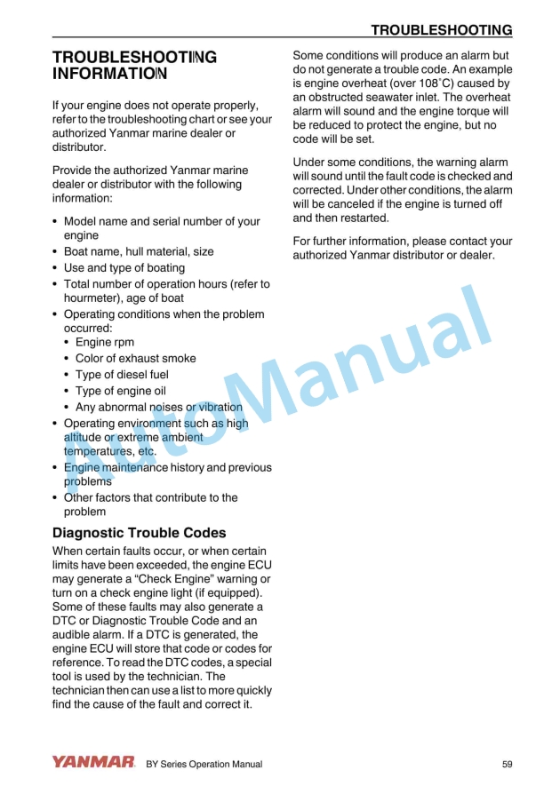Yanmar BY Series 4BY, 6BY Operation Manual 0ABY0-G00101 5 Yanmar BY Series 4BY, 6BY Operation Manual 0ABY0-G00101 - Image 5