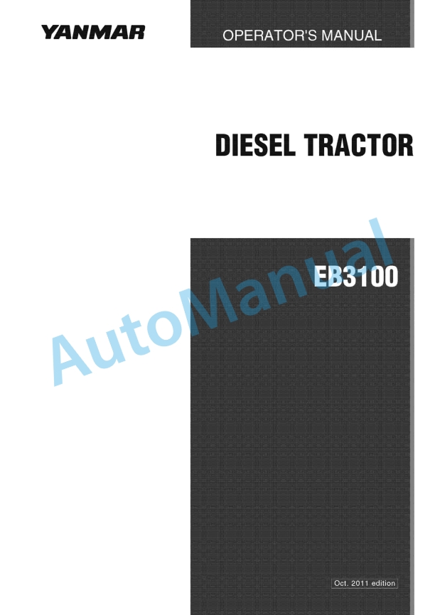 Yanmar EB3100 Diesel Tractor Operator Manual 1 Yanmar EB3100 Diesel Tractor Operator Manual