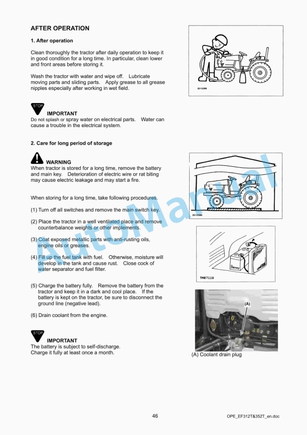 Yanmar EF312T, EF352T Diesel Tractor Operator Manual 3 Yanmar EF312T, EF352T Diesel Tractor Operator Manual - Image 3
