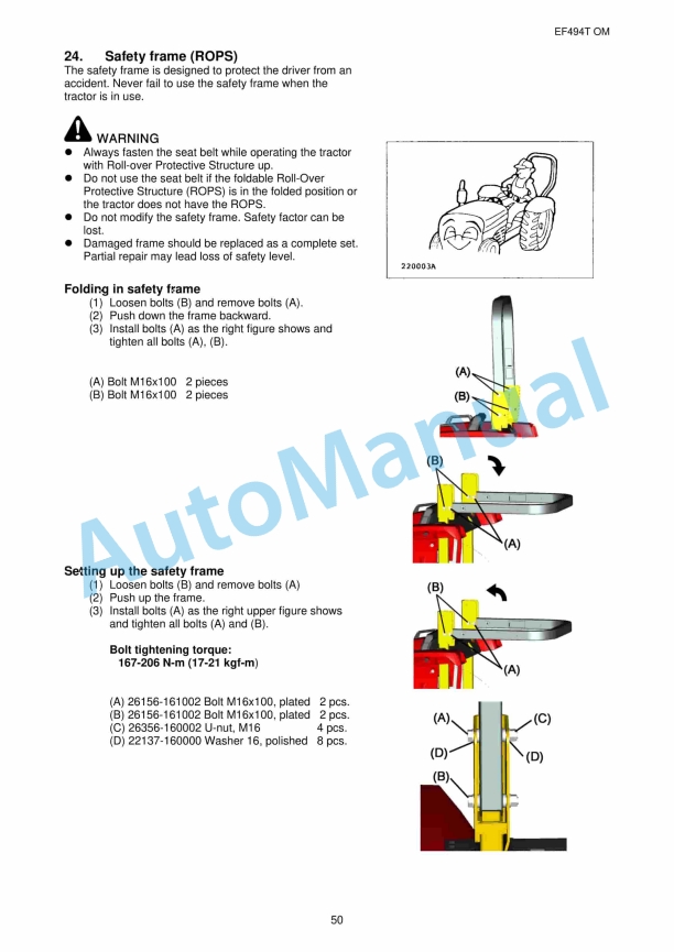 Yanmar EF494T Diesel Tractor Operator Manual 3 Yanmar EF494T Diesel Tractor Operator Manual-3