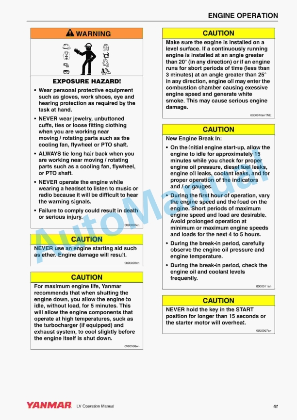 Yanmar L48V, L70V, L100V Industrial Engines Operation Manual 2 Yanmar L48V, L70V, L100V Industrial Engines Operation Manual - Image 2