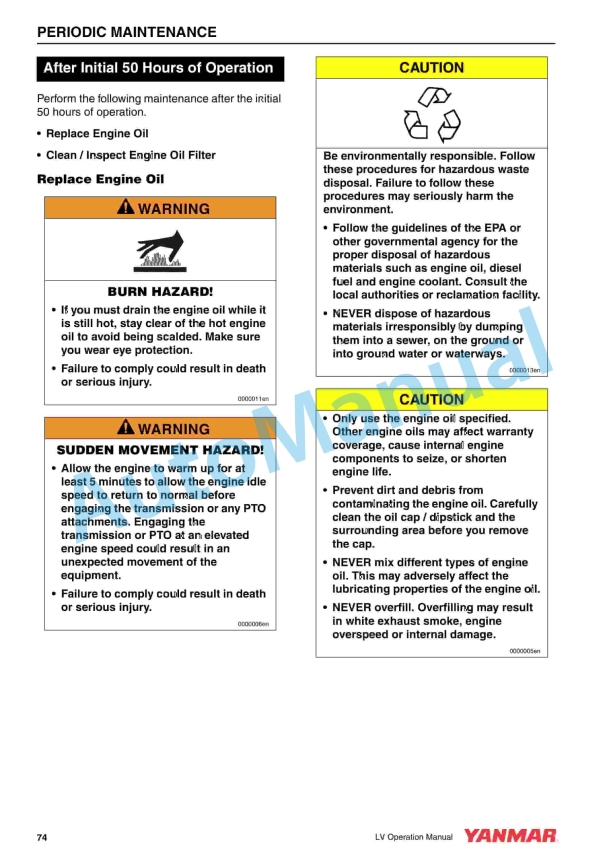 Yanmar L48V, L70V, L100V Industrial Engines Operation Manual 5 Yanmar L48V, L70V, L100V Industrial Engines Operation Manual - Image 5