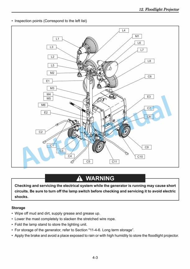 Yanmar LB446H Lighting Tower Operation And Maintenance Manual 3 Yanmar LB446H Lighting Tower Operation And Maintenance Manual - Image 3