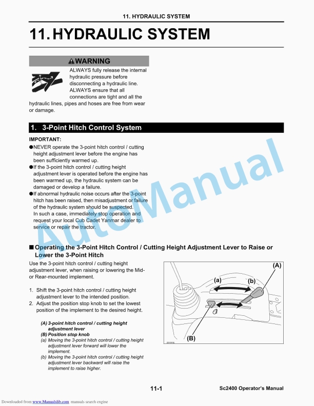 Yanmar SC2400 SC Series Sub-Compact Tractor Operator Manual 2 Yanmar SC2400 SC Series Sub-Compact Tractor Operator Manual-2