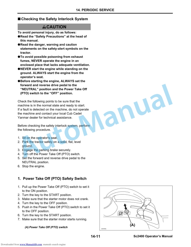Yanmar SC2400 SC Series Sub-Compact Tractor Operator Manual 3 Yanmar SC2400 SC Series Sub-Compact Tractor Operator Manual-3
