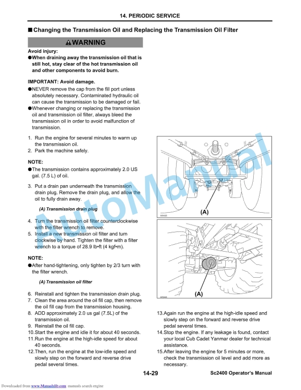 Yanmar SC2400 SC Series Sub-Compact Tractor Operator Manual 5 Yanmar SC2400 SC Series Sub-Compact Tractor Operator Manual-5