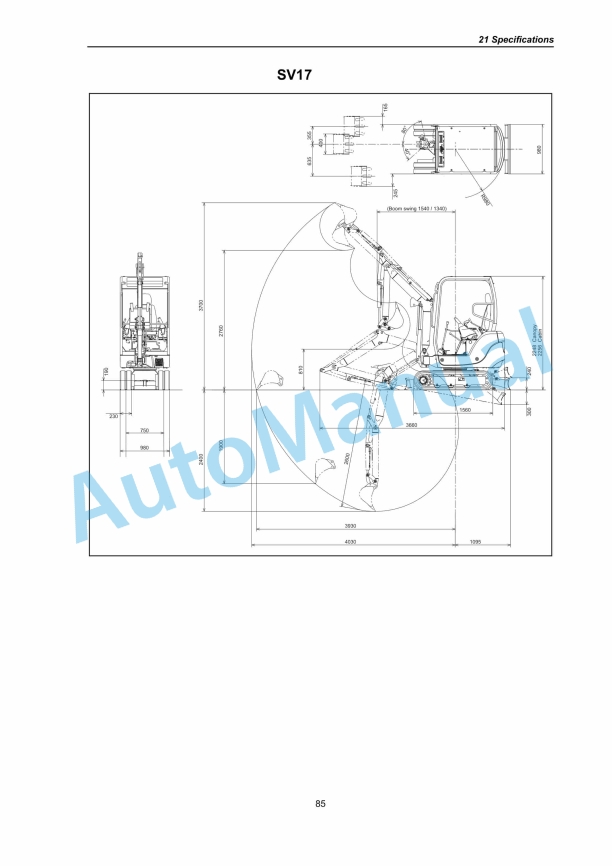 Yanmar SV15 (EP), SV17 (EP), SV17EX (EP) Mini Excavator Operation And Maintenance Manual 4 Yanmar SV15 (EP), SV17 (EP), SV17EX (EP) Mini Excavator Operation And Maintenance Manual - Image 4