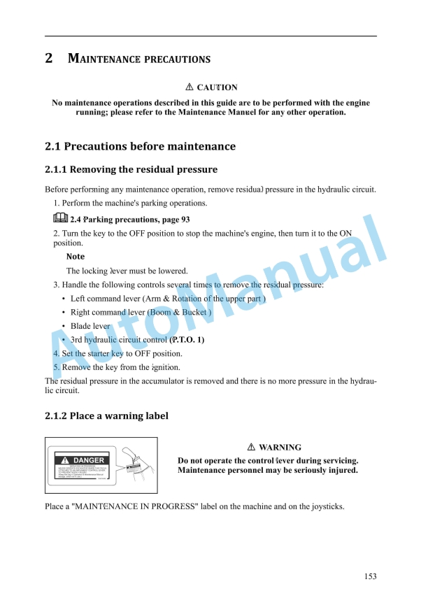 Yanmar ViO82 Hydraulic Excavator Operation Manual MUB36ENMA00101 4 Yanmar ViO82 Hydraulic Excavator Operation Manual MUB36ENMA00101 - Image 4