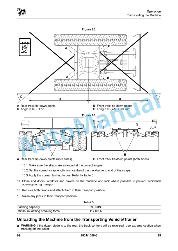 Alternative view of JCB 100 C-1, 90 Z-1 Operator Manual 9831-1000