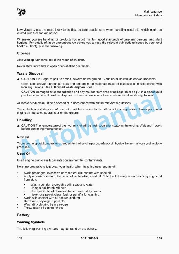 JCB 100 C-1, 90 Z-1 Operator Manual 9831-1000 3 JCB 100 C-1, 90 Z-1 Operator Manual 9831-1000 - Image 3