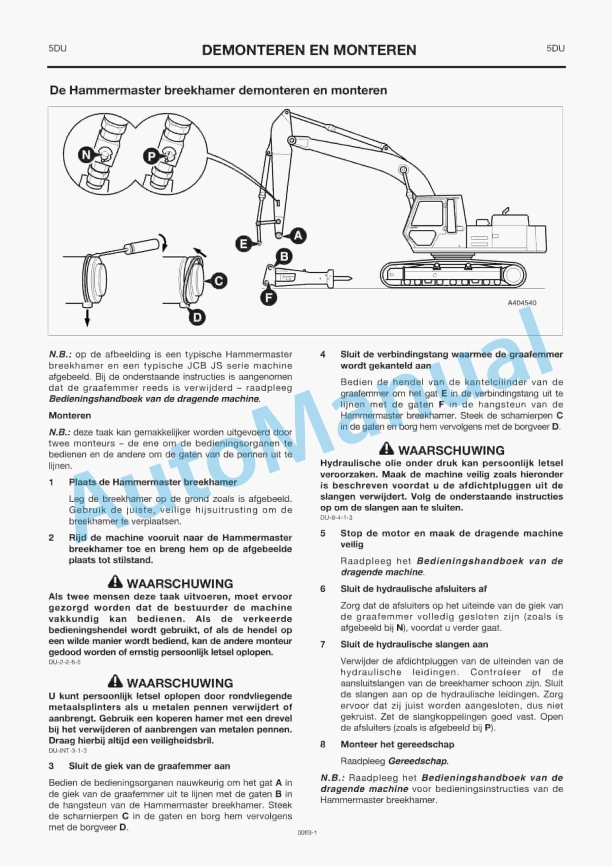 JCB 1050, 1050Q, 1350, 1350Q, 1750, 1350, 2350Q, 2950, 2950Q, 3850, 3850Q Owners Manual 9801-0083-5