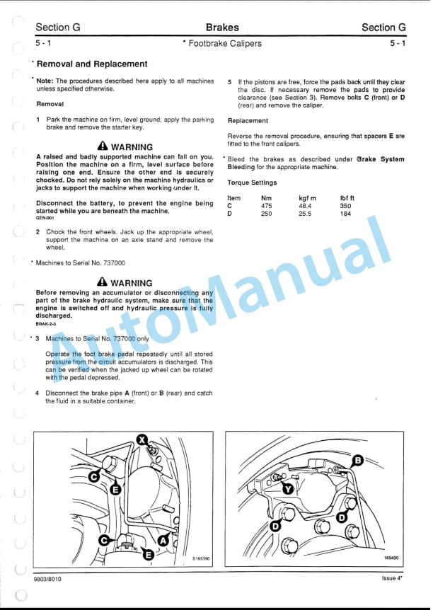 JCB 1115, 1115S, 1125, 1135 Fastrac Service Manual 9803-8010 5 JCB 1115, 1115S, 1125, 1135 Fastrac Service Manual 9803-8010-5