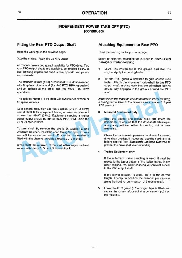 JCB 1115S, 1125, 1135 Fastrac Operator Handbook 9801-1421-2