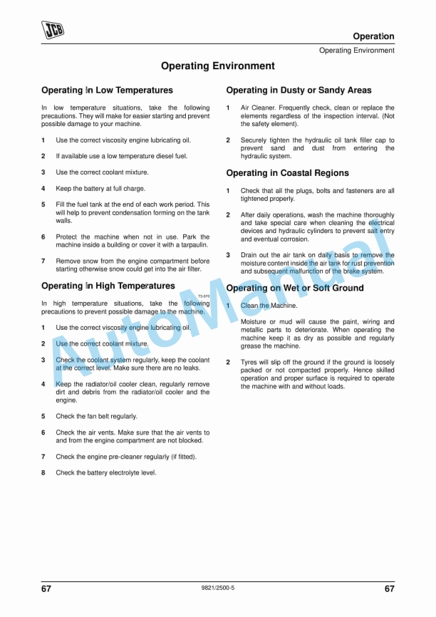 Alternative view of JCB 1202, 1253, 1553, 1554 Liftall Operator Manual 9821-2500