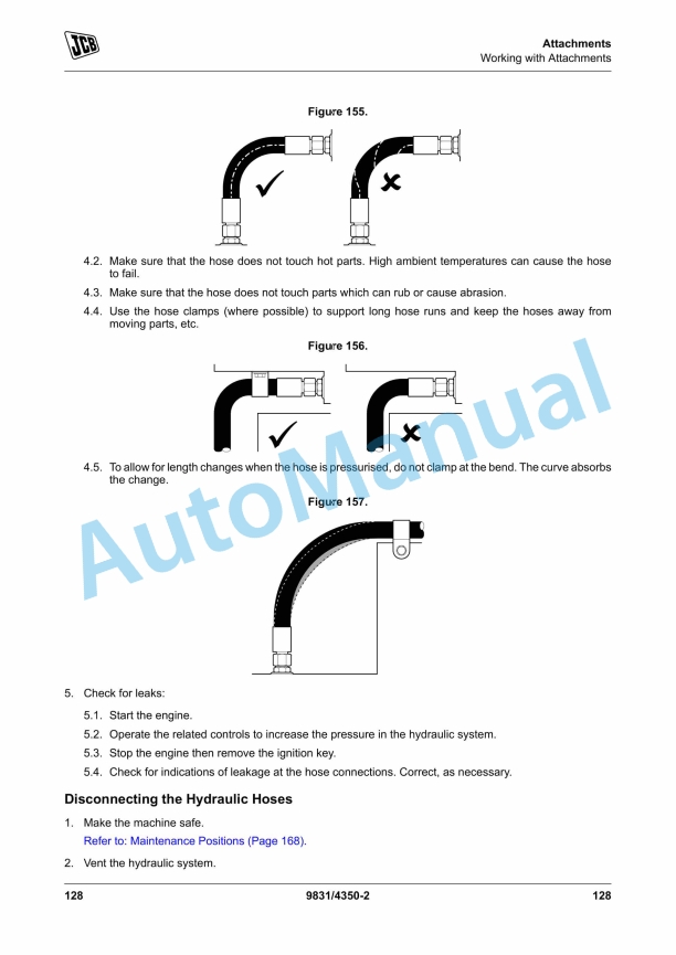 Alternative view of JCB 135, 150T, 155, 175, 190T, 205T, 210, 215 Skidsteer Loader Operator Manual 9831-4350