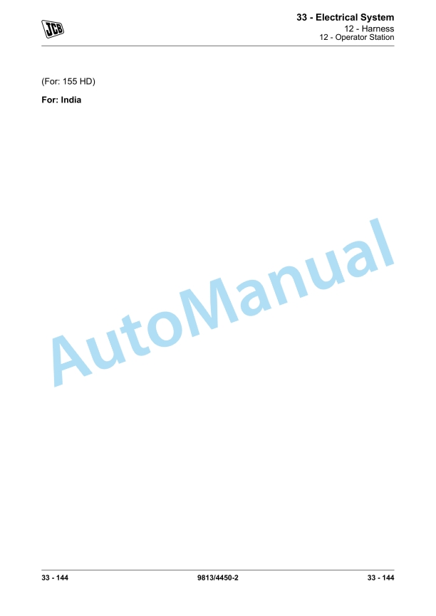 JCB 135 HD, 155 HD Skidsteer Loader Service Manual 9813-4450 5 JCB 135 HD, 155 HD Skidsteer Loader Service Manual 9813-4450 - Image 5