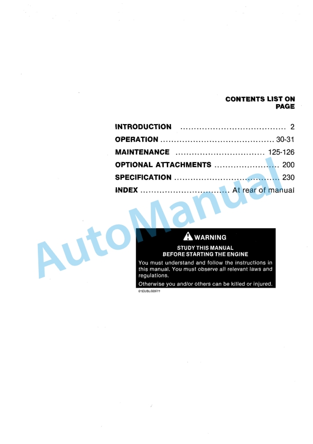 JCB 1400B Centermount, 1400B Sideshift, 3CX Sitemaster, 1550B, 4CN, 1700B Operator Manual