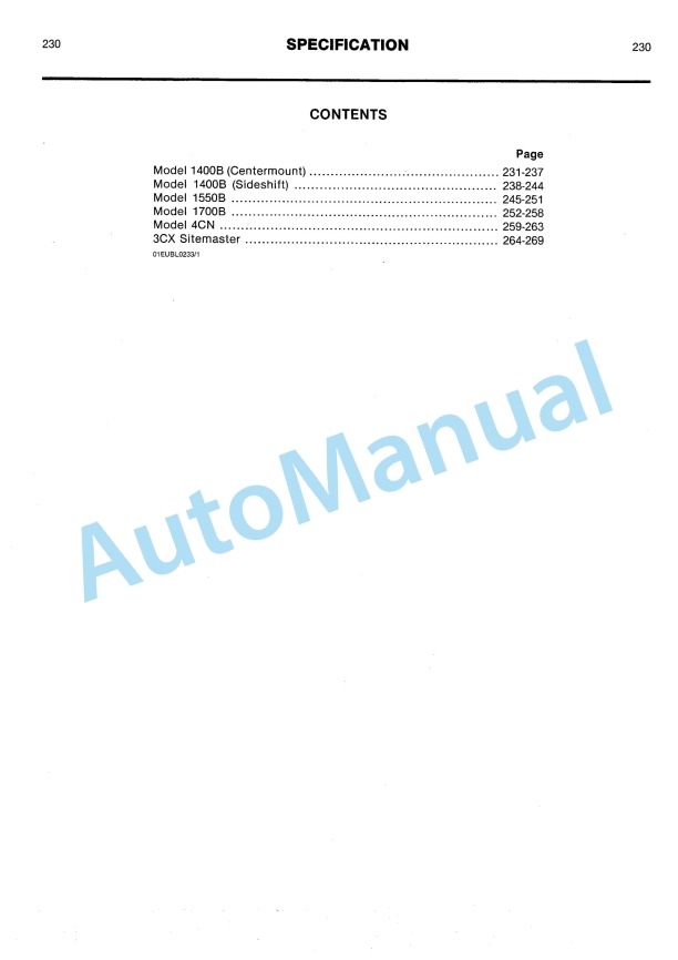 JCB 1400B Centermount, 1400B Sideshift, 3CX Sitemaster, 1550B, 4CN, 1700B Operator Manual-5