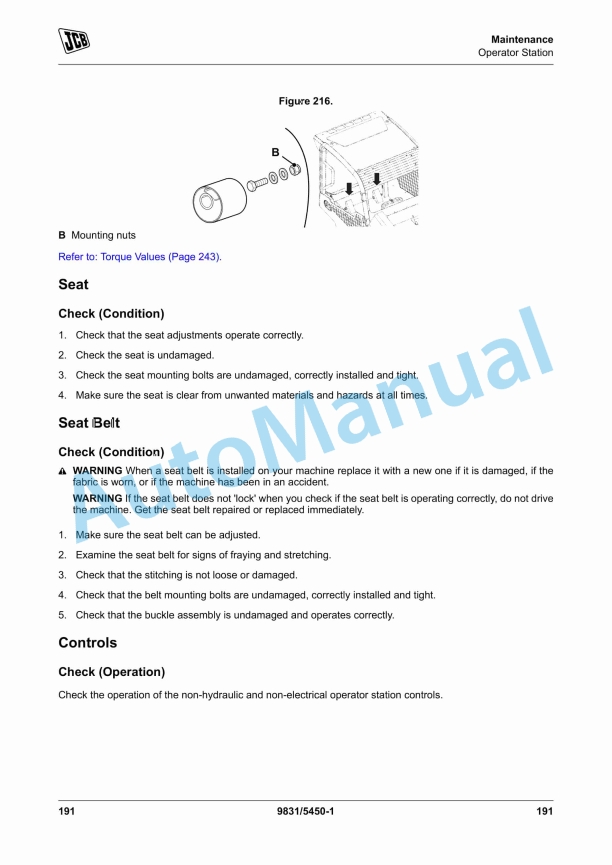 JCB 150T, 155, 175, 210, 210T, 215, 215T Skid Steer Loader Operator Manual 9831-5450 4 JCB 150T, 155, 175, 210, 210T, 215, 215T Skid Steer Loader Operator Manual 9831-5450 - Image 4