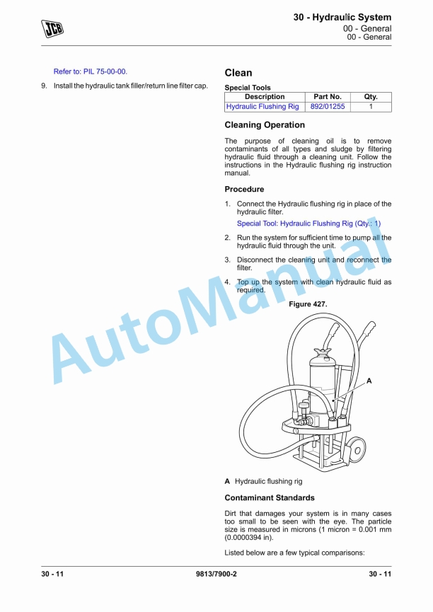 Alternative view of JCB 15C-1, 16C-1, 18Z-1, 19C-1, 19C-1 PC Compact Excavator Service Manual 9813-7900