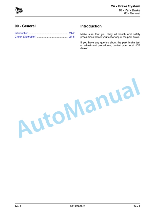 Alternative view of JCB 1CX, 1CXT Backhoe Loader Service Manual 9813-6050