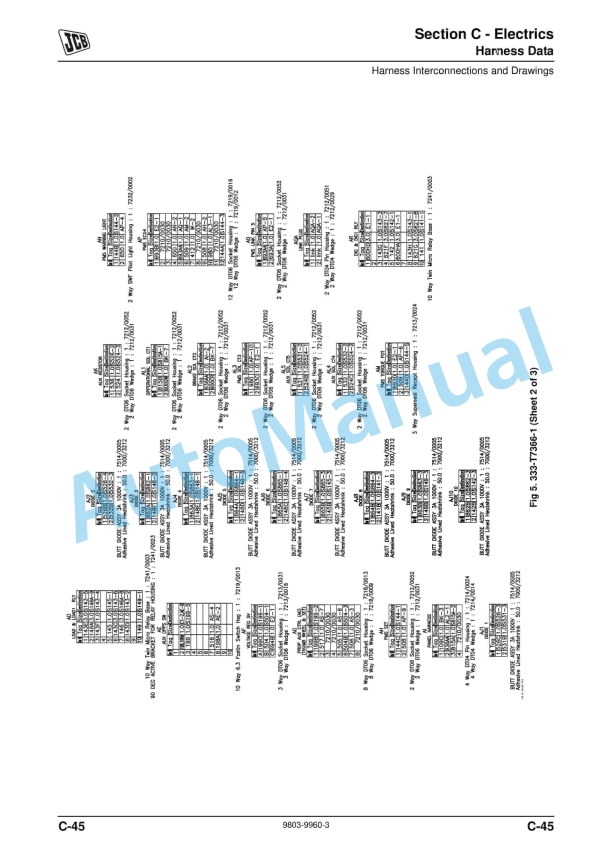 Alternative view of JCB 1CX Service Manual 9803-9960