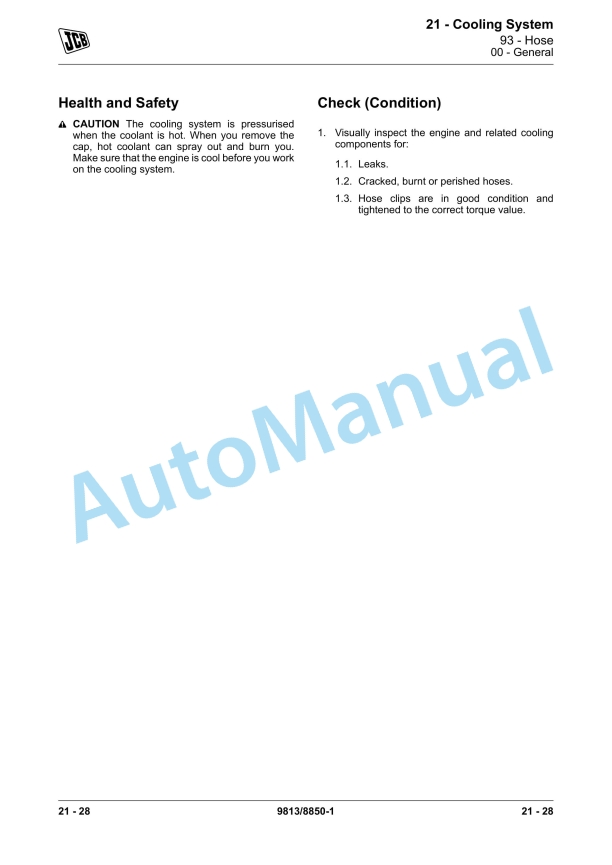 Alternative view of JCB 1T-1 High Tip Dumper Service Manual 9813-8850