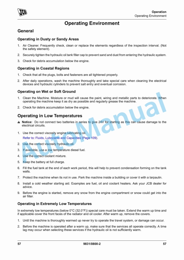 Alternative view of JCB 1THT Dumper Operator Manual 9831-0800