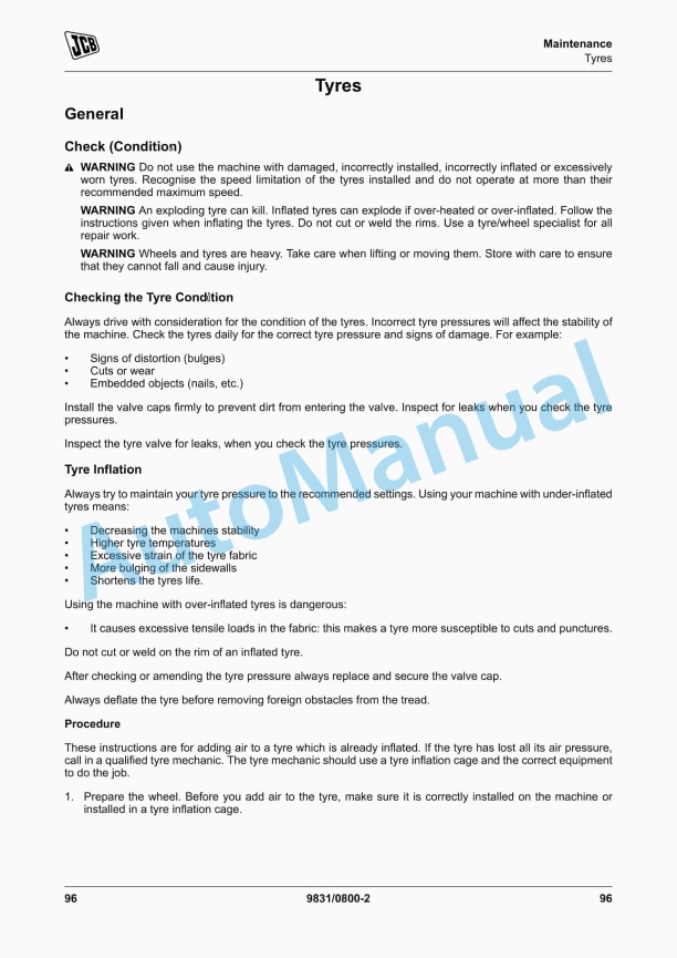 JCB 1THT Dumper Operator Manual 9831-0800 5 JCB 1THT Dumper Operator Manual 9831-0800 - Image 5