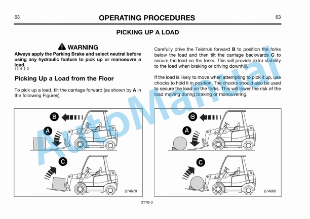 Alternative view of JCB 2.0, 2.5, 3.0, 3.5 Teletruk Operator Manual 9801-3110