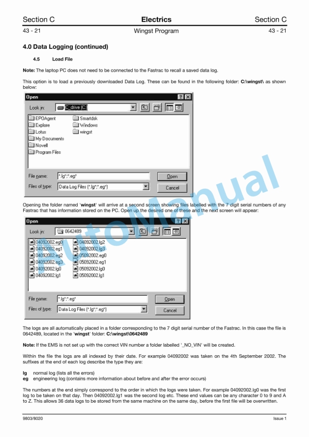 Alternative view of JCB 2115, 2125, 2135, 2140, 2150, 3155, 3185 Fastrac Service Manual 9803-8020