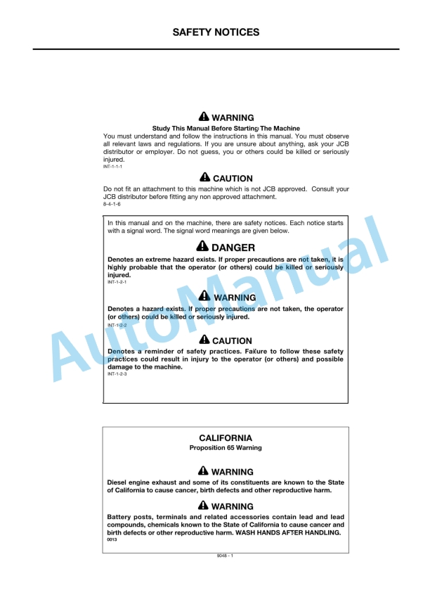 JCB 214, 215, 215E, 217 Backhoe Loader Operator Manual 1 JCB 214, 215, 215E, 217 Backhoe Loader Operator Manual