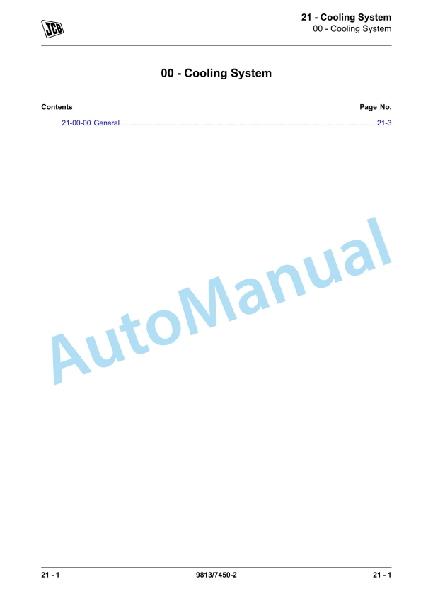 Alternative view of JCB 225T, 250, 250T, 260, 260T, 270, 270T, 280, 300, 300T, 320T, 325T, 330 Skidsteer Loader Service Manual 9813-7450