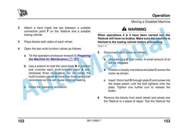 Alternative view of JCB 2.5, 3.0, 3.5 Teletruk Operator Manual 9811-0990