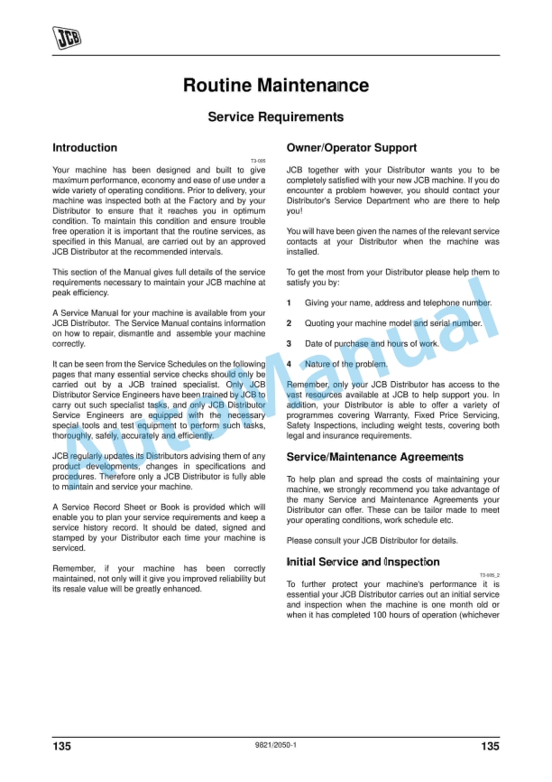 JCB 2CX Backhoe Loader With Tier 3 Engine Operator Manual 9821-2050 2 JCB 2CX Backhoe Loader With Tier 3 Engine Operator Manual 9821-2050 - Image 2